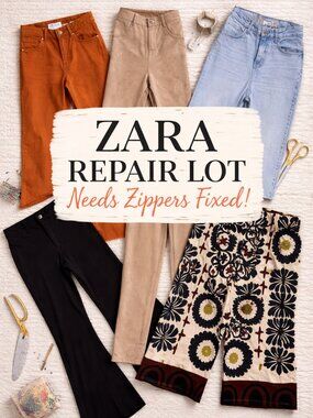 ZARA Pants Reseller Lot Mixed Styles Sizes Repair Project Bundle Read